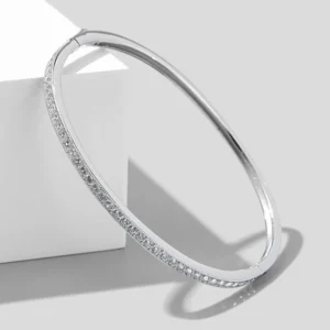 Pulseira decoração em zircônia  prata